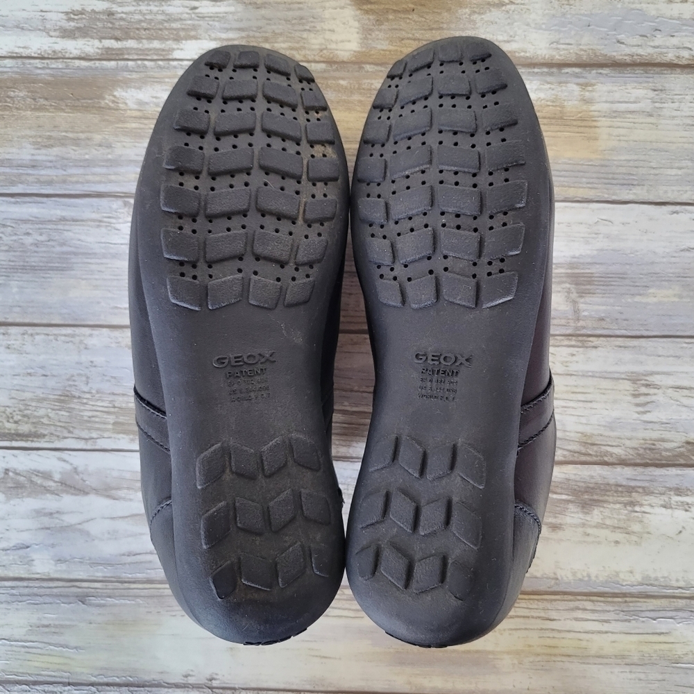 Geox Respira Women's Black Leather Minimalist Lace-Up Sneakers EU 36.5/US 6.5 - Picture 10 of 11